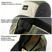 Casquettes de sport et de baseball OEM imperméables en maille, légères, à 5 panneaux, imprimées, pour la course, vente en gros, avec logo brodé personnalisé