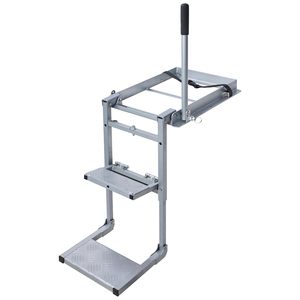 Échelle de hayon pliable en alliage d'aluminium, à deux marches, rétractable, marchepied pour <span class=keywords><strong>camion</strong></span>, main courante, pédales, installation facile sans perçage, luxe, 300 lb - Product Image 1