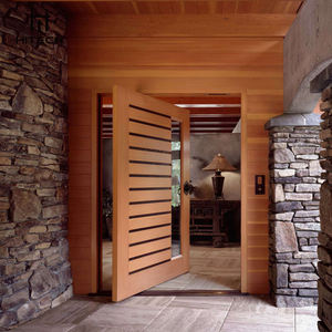 Porte a bilico esterne in legno massello con inserimento in vetro di Design dell'<span class=keywords><strong>ingresso</strong></span> principale moderno per la casa - Product Image 6