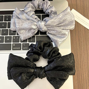 ที่คาดผมโบว์สีเงินสไตล์เกาหลี เครื่องประดับผมแบบยืดหยุ่นหรูหรา - Product Image 2