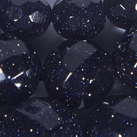 Perles Rondes Facettées Polies en Pierre de Sable Bleue Brillante en Gros pour la Fabrication de Bijoux, Perles Libres en Pierre de Sable Bleue