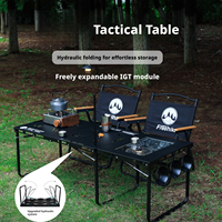 Table pliante tactique hydraulique IGT, moderne, en acier inoxydable, légère, portable, pour le camping en plein air, les pique-niques, le thé