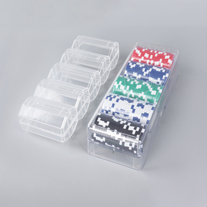 Dericsson Custom 100 200 300 500 1000 Juego de fichas de póquer con soporte de estuche para jugadores de póquer - Product Image 1