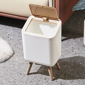 Waste <b>Bin</b> Square White Flip Top 9L Indoor Home Use Living Room Bedroom Bathroom - Product Image 2