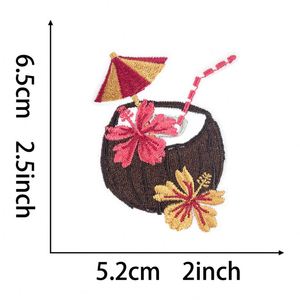 New Iron on Embroidery Summer Beach Chair Cocotree Watermelon Slipper Duck Howdy <b>Patch</b> for Clothes <b>Backpack</b> Hat Decoration - Product Image 4