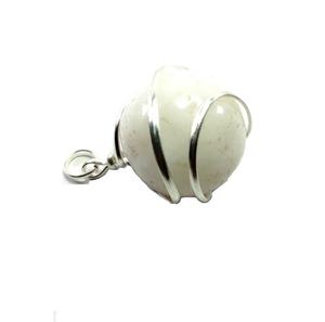 High quality white jade <b>sphere</b> Wire Wrapped Pendant Classic Style Quartz <b>Crystal</b> ball Gemstone Necklace Healing wholesaler - Product Image 1