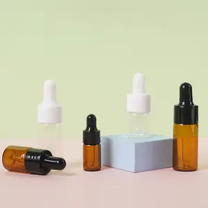 Flacon compte-gouttes en verre résistant à la lumière Huile essentielle Essence bouteille de produit de soin de la peau Échantillon liquide de luxe léger bouteille vide