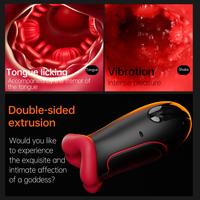 LOVE.Red Fire Lip Airplane Cup APP Geräuschloser Zungenleck-Mundklemmer 9 Frequenzen Masturbationsbecher Sexspielzeug
