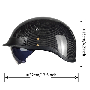 <span class=keywords><strong>Casco</strong></span> de media cara de fibra de carbono de alta calidad <span class=keywords><strong>Vintage</strong></span> con tamaño XL y certificación DOT/3C Visera de estilo retro <span class=keywords><strong>Casco</strong></span> DE CARA abierta - Product Image 6