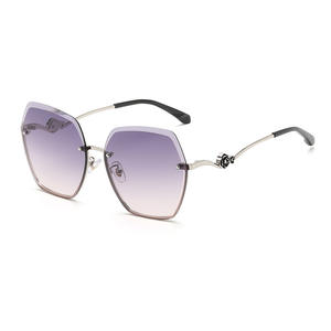 Lunettes de soleil élégantes pour femmes, UV400, polarisées, anti-éblouissement, verres TAC, sans monture, biseautées, protection solaire pour la conduite, lunettes de mode - Product Image 2