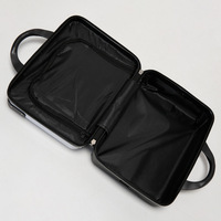 Petite valise à rayures en plastique de 14 pouces pour femme, avec fermeture éclair, poignée supérieure, légère, idéale pour les voyages, cadeau