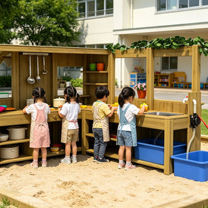 Matériel d'apprentissage <span class=keywords><strong>en</strong></span> plein air Montessori Moetry, cuisine de boue pour enfants, ensembles de jeux <span class=keywords><strong>en</strong></span> <span class=keywords><strong>bois</strong></span>, meubles de jeu de rôle pour les enfants d'âge préscolaire et de la maternelle - Product Image 1