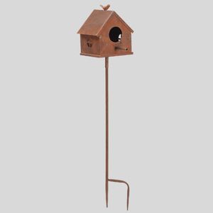 Nichoir décoratif en métal au design unique avec protection par peinture en poudre, idéal pour l'observation des oiseaux dans le jardin et comme cadeau, en vente - Product Image 6