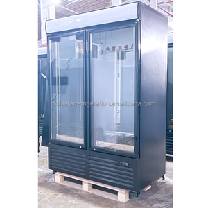 Réfrigérateur Vitrine Commercial Vertical à Double Porte pour Boissons, Température Unique, Ventilé, Capacité 900L, Numérique - Product Image 1
