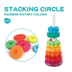 RTS新しいデザイン幼児カラフルなレインボー脳開発スタッキングリング教育玩具、リングスタック玩具、スタッキングリング玩具 - Product Image 3