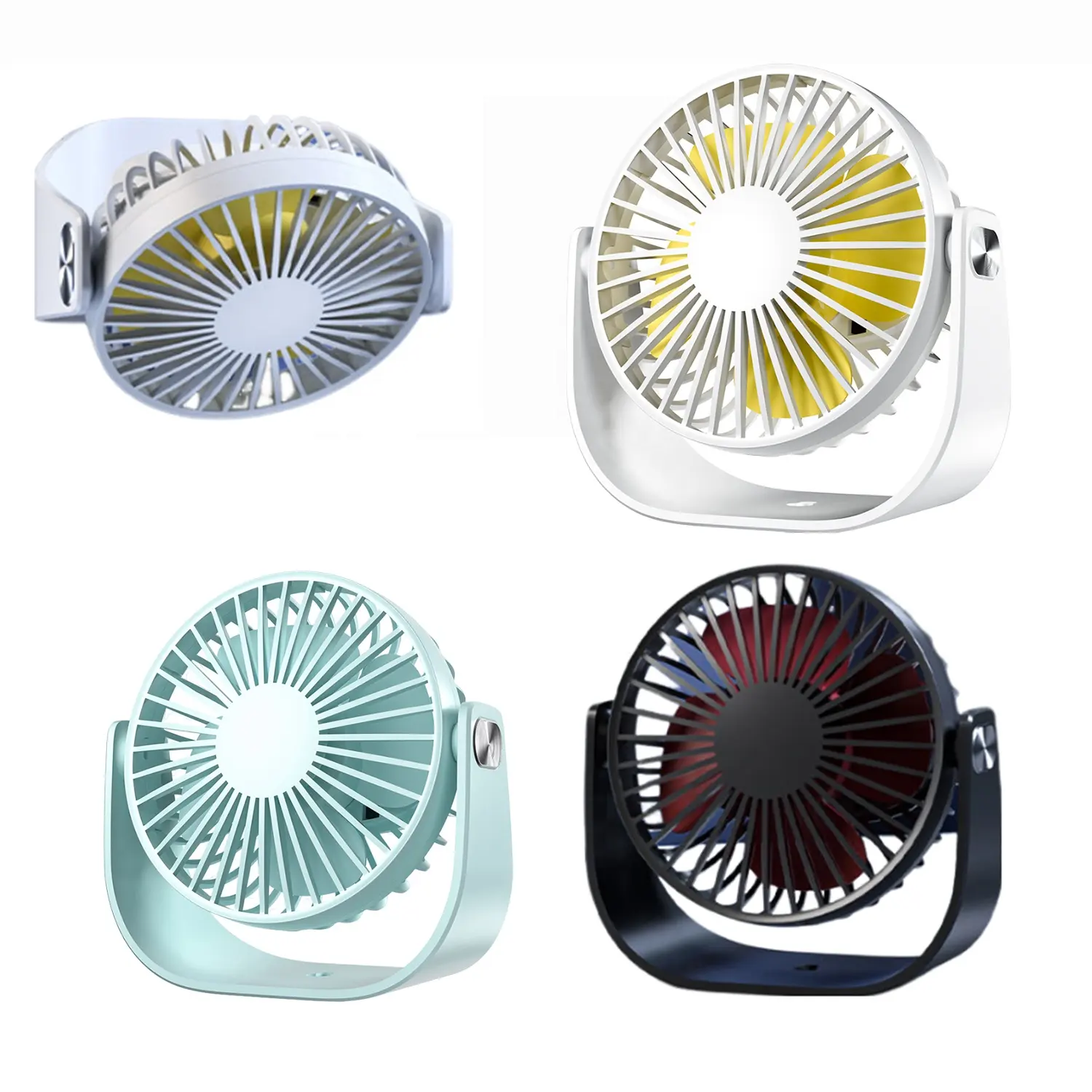 Factory New Design Hangable Small Desk Fan Battery Operated Rechargeable Standing Table Fan Home Office Car Use Personal Fan