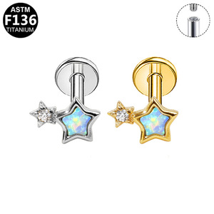 Titanium Star <b>Wing</b> Ear Studs 16G ASTM F136 Titanium Cartilage Jewelry Fashionable Simple Piercing <b>Earrings</b> - Product Image 4