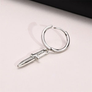 Wholesale Stainless Steel <b>Hoop</b> <b>Earrings</b> Dagger Pendant <b>Earring</b> Jewelry - Product Image 3