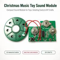 Module sonore vocal de Noël avec carte PCB, déclencheur par bouton, interface haut-parleur, microphone d'enregistrement, contrôleur de jouet PCBA