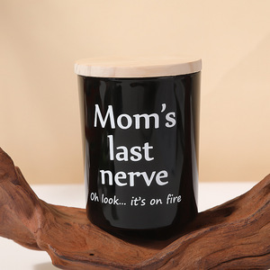 Bougies parfumées en cire de soja, pots en verre personnalisés pour la famille, couvercles en bois faits à la main, tasses en verre, décoration de la maison, fête des pères, fête des mères - Product Image 6