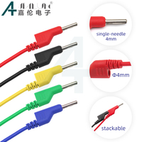 JIALUN Test Leads Cable with Alligator Clip 4MM Stackable Banana Plug for Power Electrical Testing