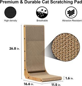 Rascador para Gatos en Forma de L de Papel Corrugado de Alta Densidad, Ecológico, de Lujo y Alta Calidad, para Montar en la Pared - Product Image 3