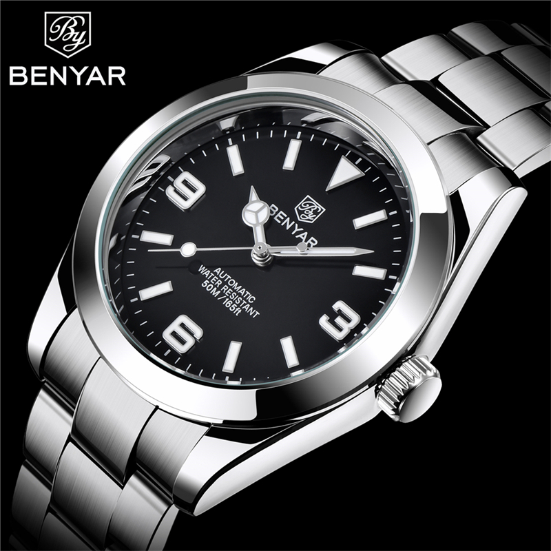 BENYAR 2022 New Stainless Steel Automatic Men Watches Top Brand Waterproof Luxury Men Mechanical Wristwatch Relogio Masculino