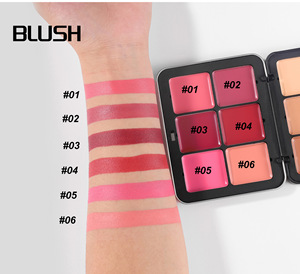 Palette di Blush Opaco Cremoso Impermeabile in 12 Colori con Pigmenti, Correttore a Lunga Durata, Trucco Viso Tutto-in-Uno - Product Image 4