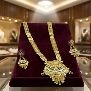 Venta al por mayor 14K 18K 24K Micro Gold Plated Floral Design Joyería tradicional, joyería de moda, Micro Gold Forming Long Jewelry Set. - Product Image 1