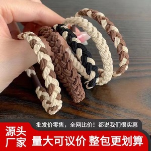 ยางรัดผมแบบถัก ผสมสี ผ้าผสมยางยืด สำหรับมัดผมทรงบัน ใช้ได้ทุกวัน - Product Image 5