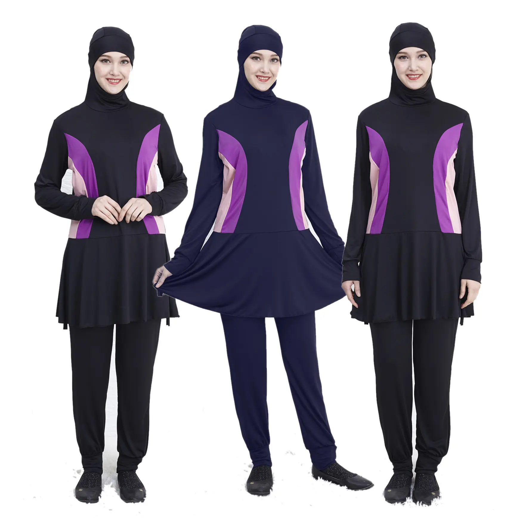 Yeni artı boyutu Burkinis kadınlar nefes islami mayo İslam mayo yüksek kalite uzun kollu plaj yüzme giyim SW015