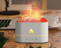 Humidificateur Ultrasonique Portable Mini 0,5L en Plastique, Effet Flamme Volcanique et Fissures de Lave, pour Bureau, Huiles Essentielles, Usage Domestique, Garantie 1 An