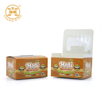 Venta al por mayor logotipo personalizado impreso plegable caja de cartón de azúcar de embalaje con ventana de plástico bajo precio MOQ cajas de papel