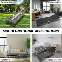 Lit de camping pour adultes - Cadre en acier allié, capacité de 220 lb, lit pliant avec matelas, portable et compact pour l'intérieur/l'extérieur/la maison/les voyages