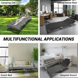 เตียงพับสำหรับผู้ใหญ่ โครงเหล็กอัลลอย รับน้ำหนักได้ 220 ปอนด์ พร้อมที่นอน พกพาสะดวก ใช้ได้ทั้งในบ้าน/นอกบ้าน/ที่บ้าน/เดินทาง - Product Image 5