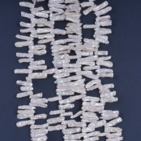 Perles d'eau douce baroques en forme de lirue, blanches, de qualité supérieure AAAA, en vrac, naturelles, 5-8*18-23mm, vente en gros