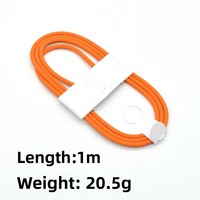 Kabel Data 1M Tipe-C ke Tipe-C Berbahan Nilon Kepang dengan Pengisian Cepat PD60W untuk Perangkat Ponsel Warna Oranye