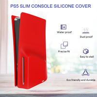 Housse en silicone pour PS5 Slim Pro Disc Console avec Kit anti-poussière 8 en 1 Housse de protection pour Console PS5 Anti-poussière