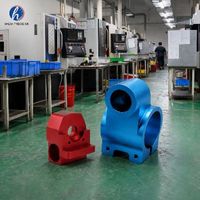 Support de roulement de tige linéaire en alliage d'aluminium CNC 5 axes de précision, perçage, anodisé rouge et bleu, usinage par électroérosion à fil, OEM ODM, marque HJ