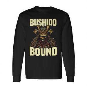T-shirt à manches longues Bushido Bound, design armure de samouraï, noir - Product Image 2