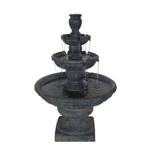Fontaine d'extérieur à 3 niveaux en résine durable, finition <span class=keywords><strong>pierre</strong></span> antique, cascade de style Art Déco, à poser au sol pour jardin - Product Image 5