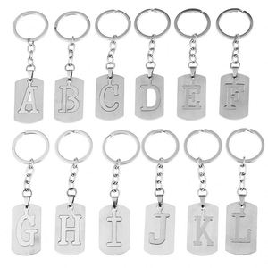 NOUVEAU Porte-clés DIY en acier inoxydable avec lettres A-Z, 26 lettres, pour homme et femme, cadeau de couple, bijou, anneau de clé de voiture - Product Image 5