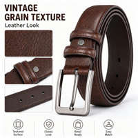 Ceinture habillée en cuir pour homme, logo personnalisé, en cuir de vachette véritable, avec boucle ardillon en alliage de zinc, pour affaires et jeans