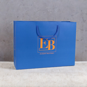Bolsa de Papel de Arte <span class=keywords><strong>Azul</strong></span> <span class=keywords><strong>Turquesa</strong></span> con Estampado en Caliente Plateado con su Propio Logotipo, Estilo Lujoso para Uso Industrial Cosmético - Product Image 2