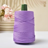Fil Mélangé de Nylon et Polyester Lizida 3mm 250g Écologique, Soie Glacée, Cordon de Crochet Macramé à Motif Teint pour Tricot et Sacs