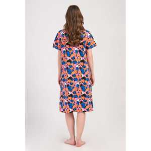 Robe de nuit pour femmes XXL à manches courtes avec fermeture éclair et poche - Product Image 1
