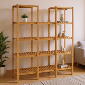 Estante de Exhibición Multifuncional de Bambú Natural para Flores y Plantas, Decoración del Hogar - Product Image 2