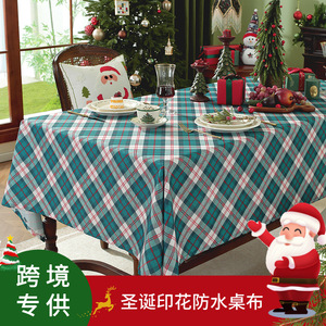Mantel Navideño a Cuadros, Impermeable y Resistente al Aceite, con Diseño de Rejilla Impresa, para Mesa de Comedor y Mesa de Centro, Suministro de Fábrica - Product Image 3