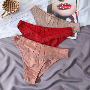 2025最新女式蕾丝内衣素色少女时尚快干比基尼女士舒适日用内裤 - Product Image 1