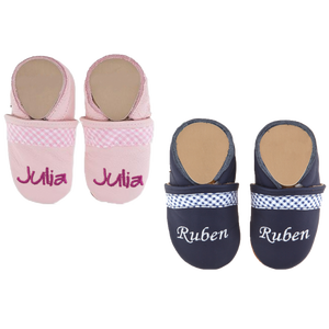Scarpe da gattonare con nome Vichy Band - Product Image 1